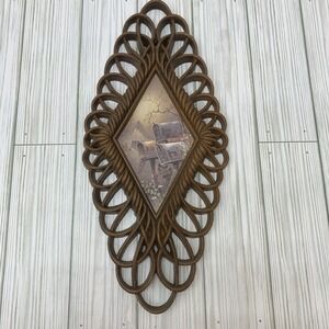 VTG Burwood Mailbox Frame Natural Woodtone‎ Made in USA Wall Decor Retro MCM